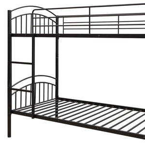 Twin Over Twin Bunk Bed, Divided Into Two Beds - Black
