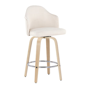 Ahoy - Mid Century Modern Fixed Height Counter Stool With Round Footrest (Set of 2)