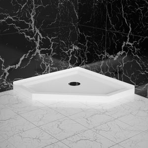 Corner Drain Neo - Angle Shower Base - White