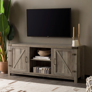Farmhouse Barn Door TV Stand For TVs Up To 65"