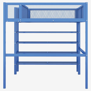 Loft Bed With 4 Tier Shelves And Storage