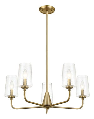 Dazzle - 5 Lights Chandelier With Clear Seeded Satin - Antique Brass / Clear / Gold