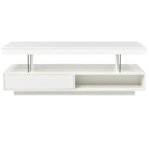 LED Coffee Table With 2 Drawers And Display Shelves
