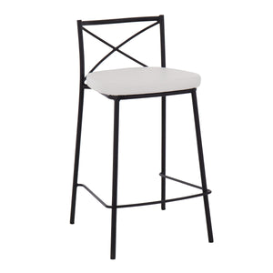 Modern Charlotte - Contemporary Fixed Height Counter Stool (Set of 2)