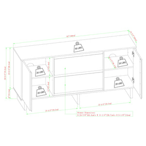 Scandi - Sideboard With Beveled Drawers