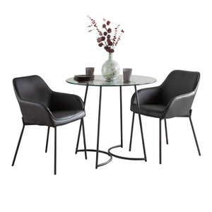 Cece Daniella - 3 Piece Contemporary Dining Set - Black / Clear / Black
