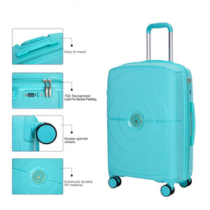 3 Piece Set Expandable Hardshell Suitcase Double Spinner Wheels