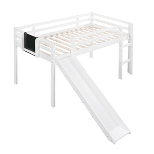 Loft Bed With Slide, Stair And Chalkboard