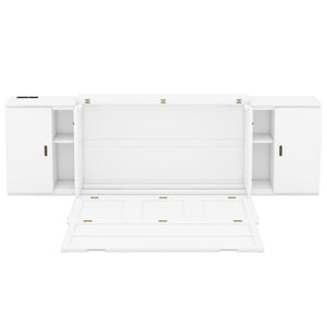 Murphy Bed With Shelves, Cabinets And USB Ports
