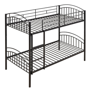 Twin Over Twin Bunk Bed, Divided Into Two Beds - Black