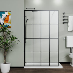 Shower Screen Walk In Wet Room - Black