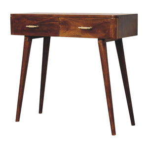 T Bar Console Table, 2 Drawers - Chestnut
