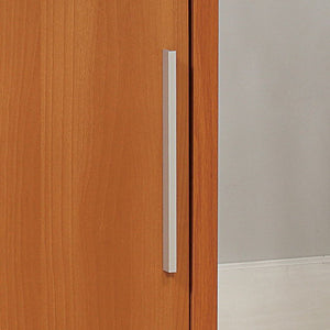 Sideboard Buffet Entry Cabinet Sliding Doors Metal Bar Handles Four Shelves