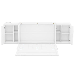 Murphy Bed With Shelves, Cabinets And USB Ports