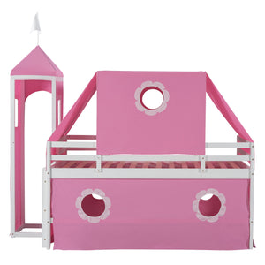 Loft Bed With Slide Tent And Tower Fun Playhouse Design