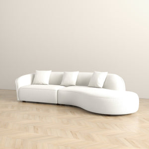 Elijah - Japandi Curvy Sectional Sofa - Beige