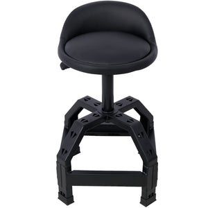 Pneumatic 360 Degree Swivel Stool, Mechanics Rolling Creeper Seat, Heavy Duty Mechanics Stool