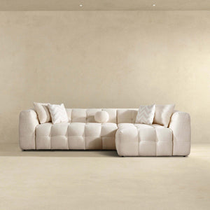 Alana - Tufted Right Sectional Sofa - Ivory