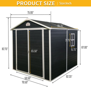 Resin Outdoor Storage Shed Kit Perfect To Store Patio Furniture - Black
