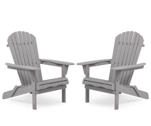 Lounge Patio Chair For Garden Outdoor Wooden Folding Adirondack Chair (Set of 2) Solid Cedar Wood Lounge Patio Chair For Garden