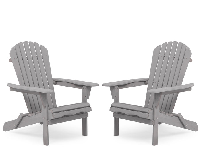 Lounge Patio Chair For Garden Outdoor Wooden Folding Adirondack Chair (Set of 2) Solid Cedar Wood Lounge Patio Chair For Garden