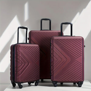 3 Piece Luggage Sets Lightweight Suitcase With Two Hooks, Spinner Wheels, Tsa Lock, Durable Hard Shell