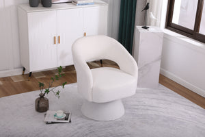 Round Barrel Swivel Accent Chair Armchair For Living Room
