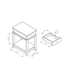 Chair Side End Table With One Drawer And Bottom Shelf