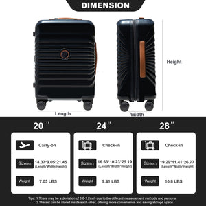 28" Luggage Lightweight Suitcase Tsa Lock USB Port Luggage Wheel