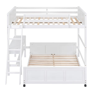 Full Over Full Bunk Bed With Desk