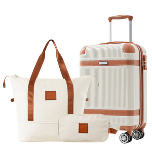 Hardshell Luggage Sets 3 Piece Carry On Suitcase Double Spinner Wheels With Tsa Lock
