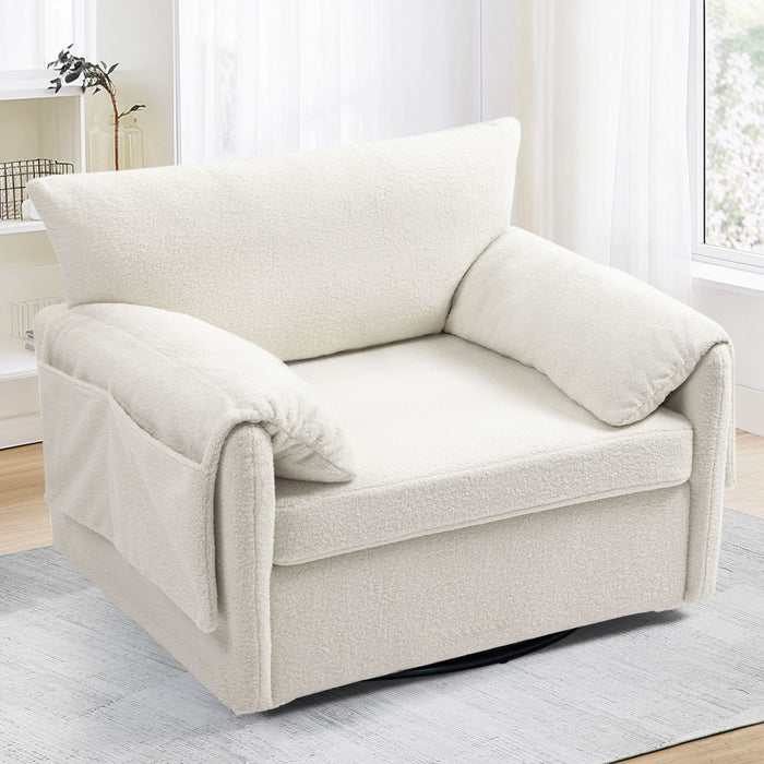 Oversized Swivel Armchair Modern Chair & Single Sofa Lounge, Comfortable Seating For Living Room