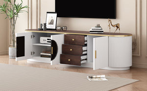 Modern Minimalist TV Stand For TVs Up To 80" With 3 Drawers And 1 Shelf