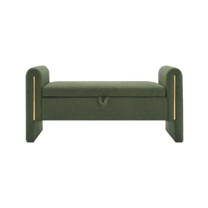 Modern Teddy Upholstered Large Bed End Bench With Arms And Storage