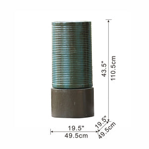 Large Modern Cylinder Ribbed Tower Water Fountain, Contemporary Outdoor Bird Bath