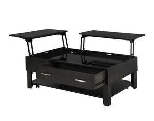Bruno - Wooden Table With Tempered Glass Top And Drawer