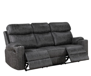Hirah - Manual Recliner Sofa With Cupholder Function - Dark Gray