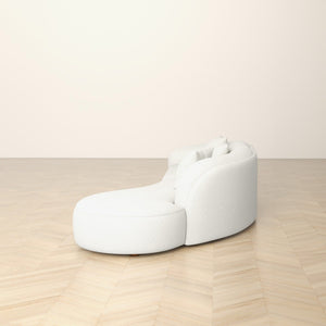 Elijah - Japandi Curvy Sectional Sofa - Beige