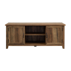 Classic Grooved Door TV Stand For TVs Up To 65" - Rustic Oak