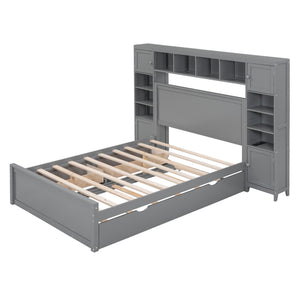 Bed With All In One Cabinet, Shelf And Sockets, Trundle