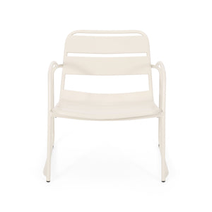 Outdoor Accent Chair With Metal Frame - White