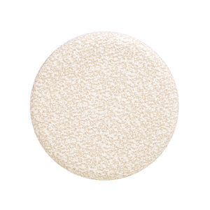Hampton - Round Upholstered Ottoman With Scalloped Base - Speckled Egg Beige
