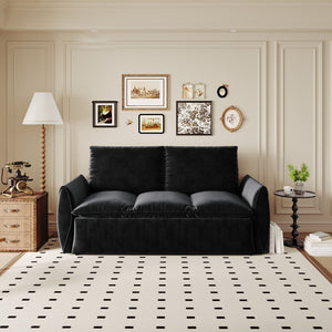 Pull Out Sofa Bed, 3 Seat Convertible Sleeper Sofa With 2 In 1 Pillow And Blanket Set