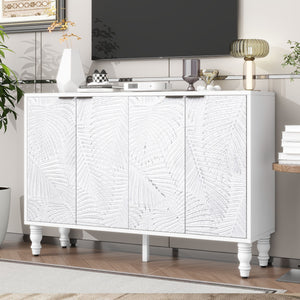 Modern TV Stand With 2 Spacious Storage Space And Anti-Tip Device