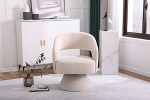 Round Barrel Swivel Accent Chair Armchair For Living Room