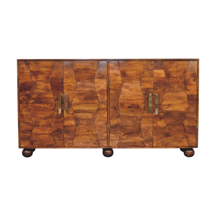 Wavecrest Cabinet, 4 Shelves - Chestnut