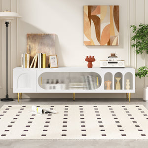 Modern TV Stand With 3 Shelves And 2 Cabinets