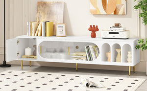 Modern TV Stand With 3 Shelves And 2 Cabinets