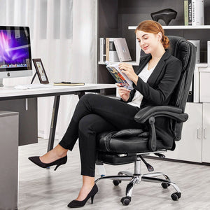 Big And Tall Office Chair, High Back Ergonomic Office Chair With Footrest, Executive - Black