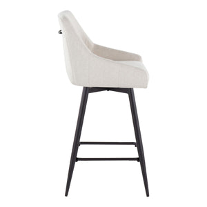 Hannah - Transitional Fixed Height Counter Stool With Swivel With Square Footrest (Set of 2)